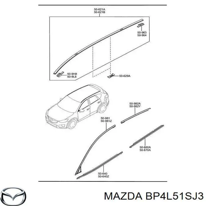 Пістон (кліп) кріплення накладок порогів BP4L51SJ3 Mazda