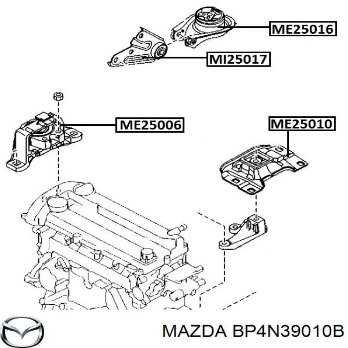 Кронштейн подушки (опоры) двигателя задней AWSMA1151 Tenacity