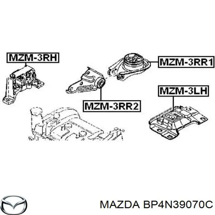 Подушка (опора) двигателя левая верхняя BP4N39070C Mazda