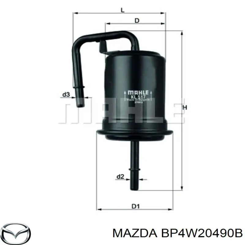 Фильтр тонкой очистки топлива Mazda BP4W20490B цена, от 29.26 USD