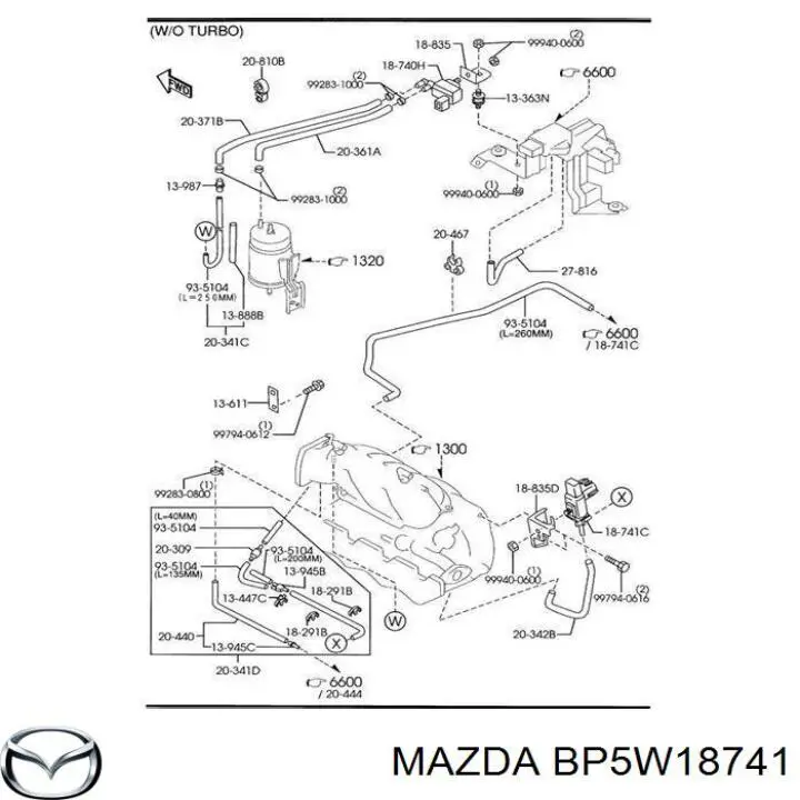 Клапан преобразователь давления наддува (соленоид) на Mazda 323 S VI 
