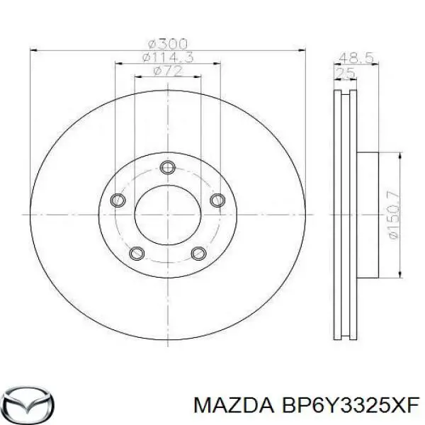 BP6Y3325XF Mazda диск тормозной передний