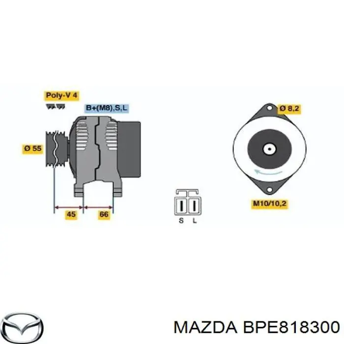 BPE818300 Mazda генератор