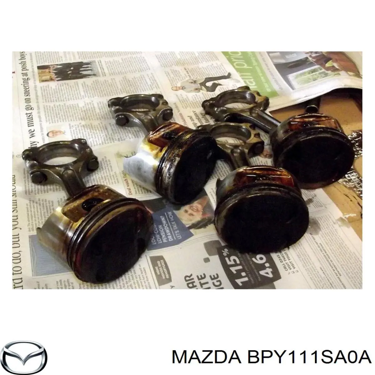 BPY111SA0 Mazda поршень с пальцем без колец, std