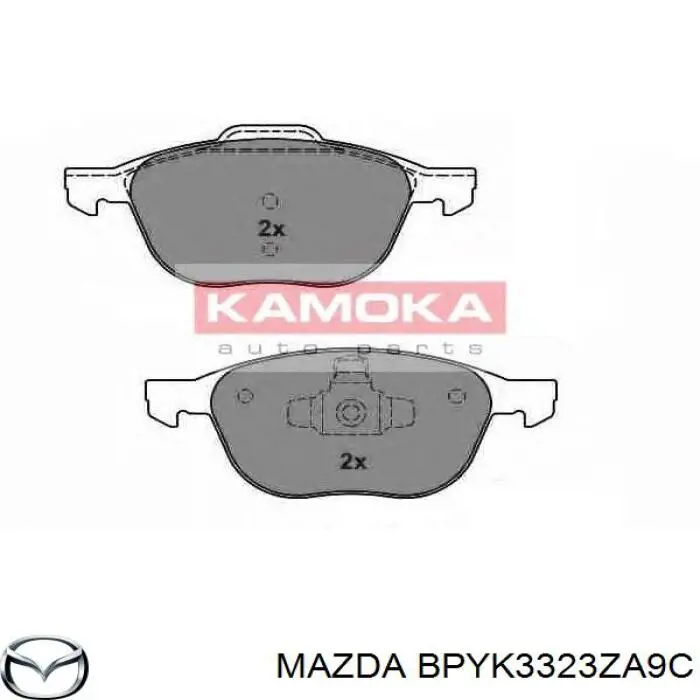 Передние тормозные колодки BPYK3323ZA9C Mazda