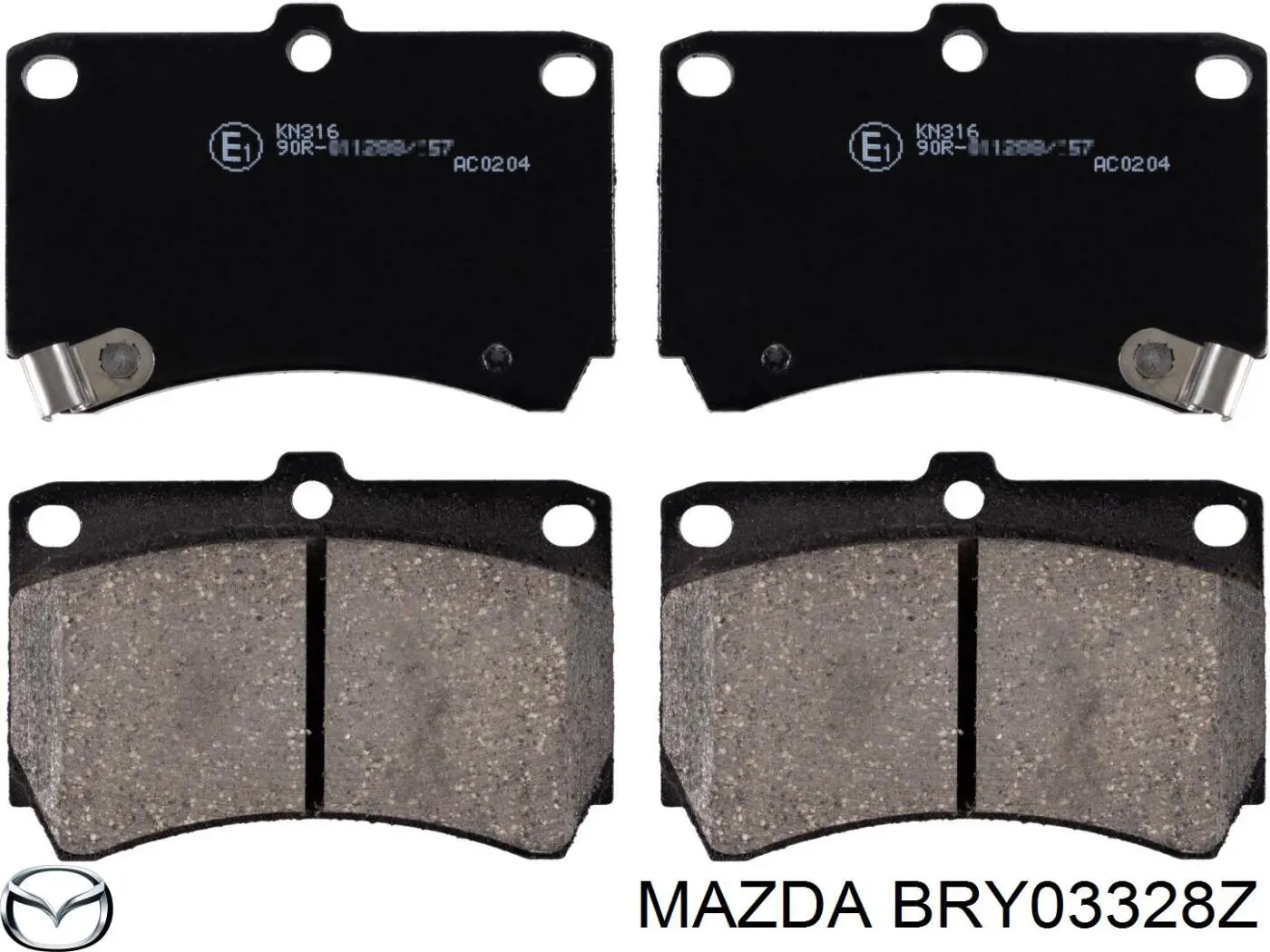 BRY0-33-28Z Mazda колодки тормозные передние дисковые