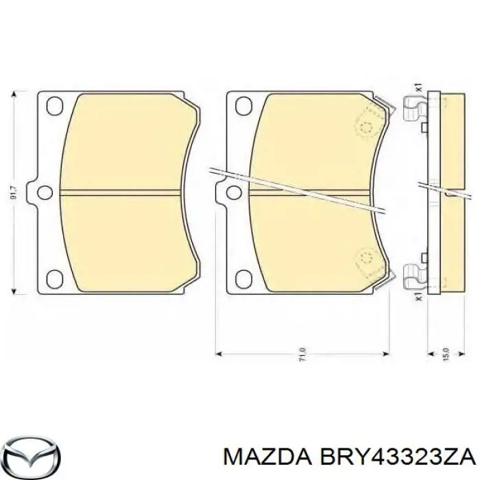 Колодки Mazda BRY43323ZA цена, от 11.96 USD