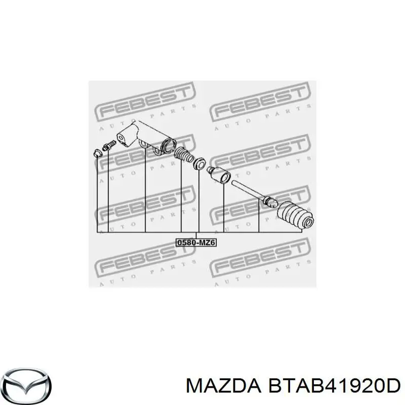 Рабочий цилиндр сцепления BTAB41920D Mazda