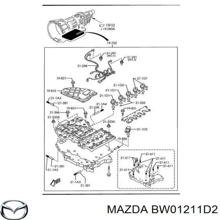 BW01211D2 Mazda соленоид акпп