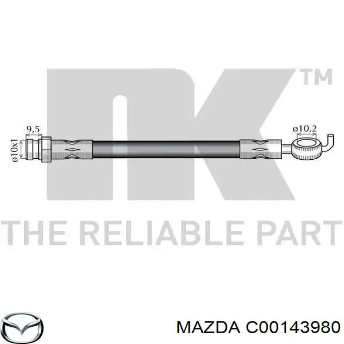 Шланг тормозной передний Mazda C00143980