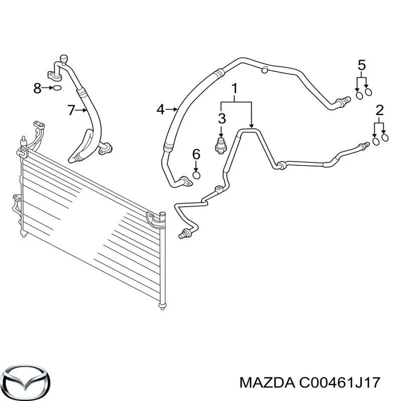 Кольцо уплотнительное трубки кондиционера Mazda C00461J17