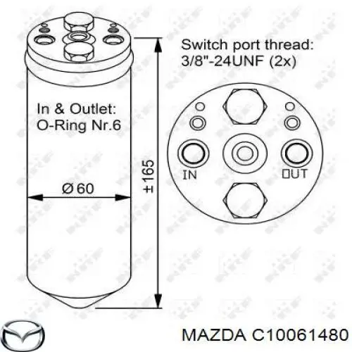 Радиатор кондиционера C10061480 Mazda