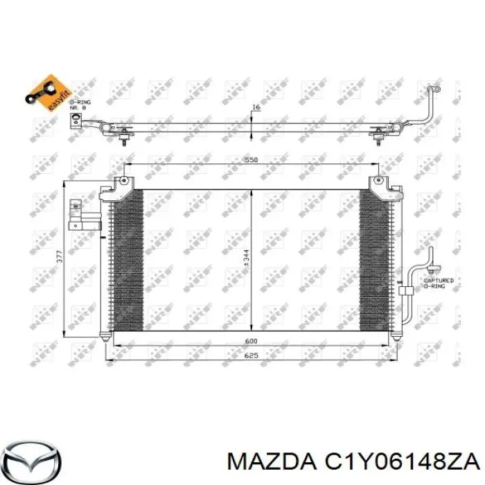 Радиатор кондиционера C1Y06148ZA Mazda