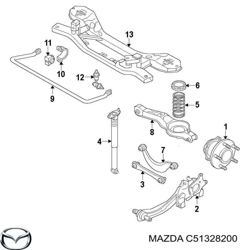 Цапфа задняя правая C51328200 Mazda