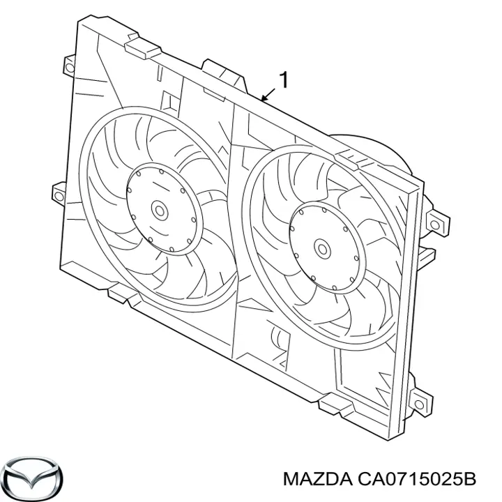 Электровентилятор охлаждения в сборе Mazda CA0715025A цена, от 88.88 USD