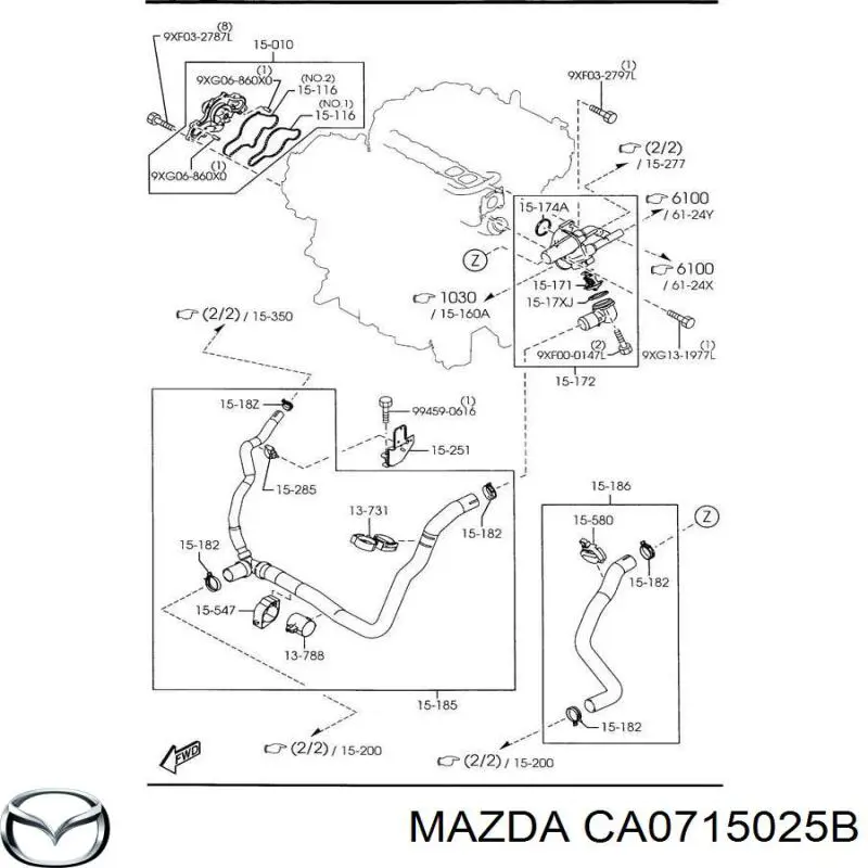 Купить CA0715025A Mazda Электровентилятор охлаждения в сборе (мотор+крыльчатка)