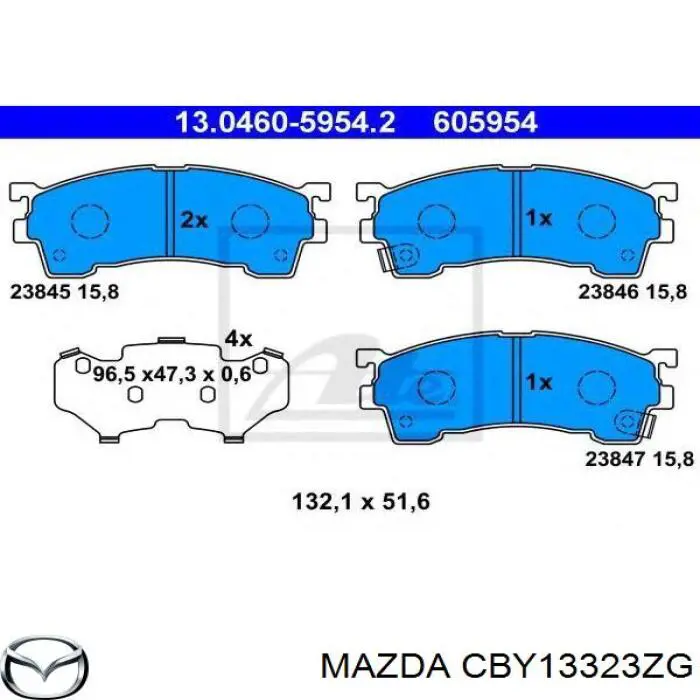 CBY13323ZG Mazda передние тормозные колодки