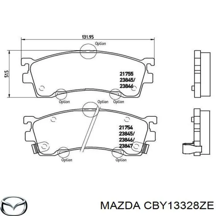 Колодки Mazda CBY13328ZE цена, от 22.07 USD