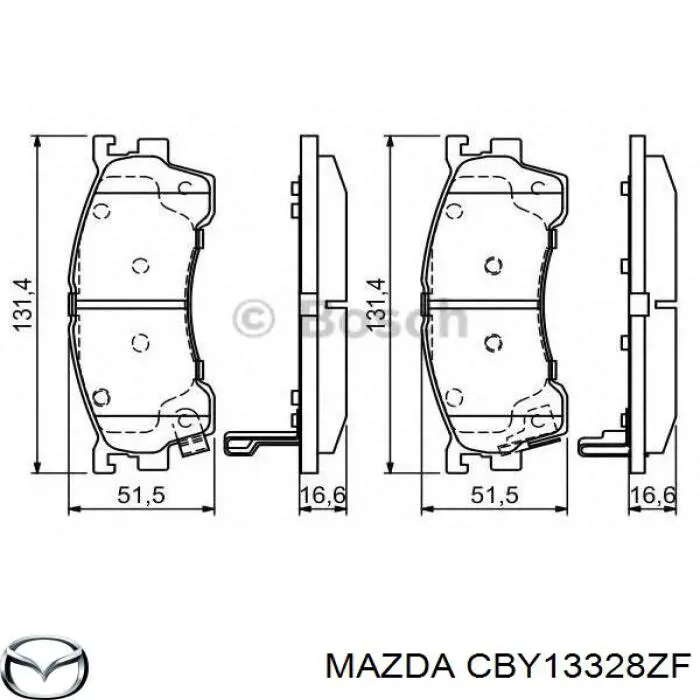 Купить CBY13328ZF Mazda Колодки тормозные
