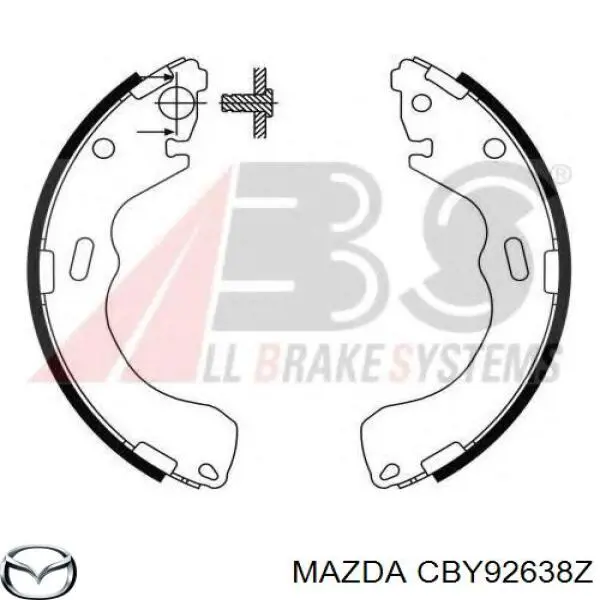 Задние барабанные колодки CBY92638Z Mazda