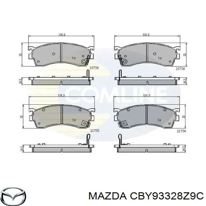 Тормозные колодки Mazda CBY93328Z9C