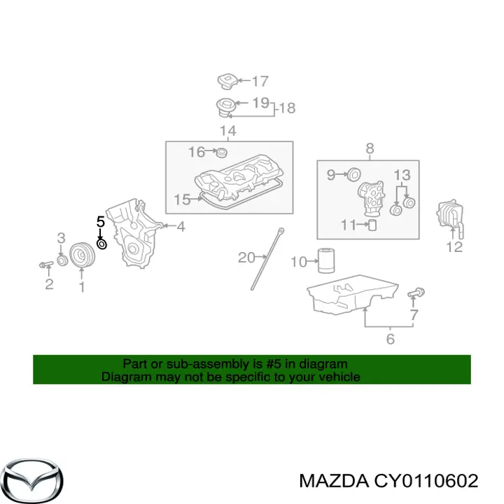 Сальник коленчатого вала Mazda CY0110602 цена, от 18.15 USD
