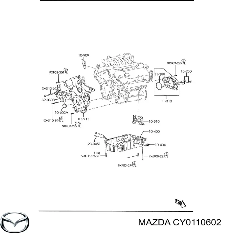 CY0110602 Mazda Сальник коленвала двигателя, передний