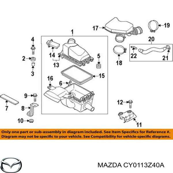 CY0113Z40A Mazda filtro de ar