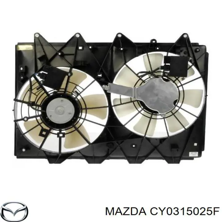 CY0315025F Mazda ventilador elétrico de esfriamento montado (motor + roda de aletas)