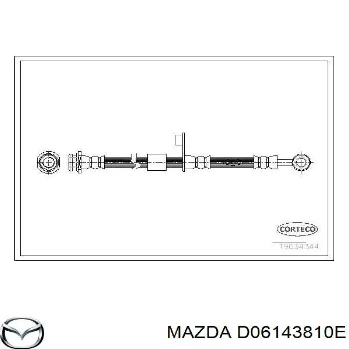 D06143810E Mazda шланг тормозной задний левый