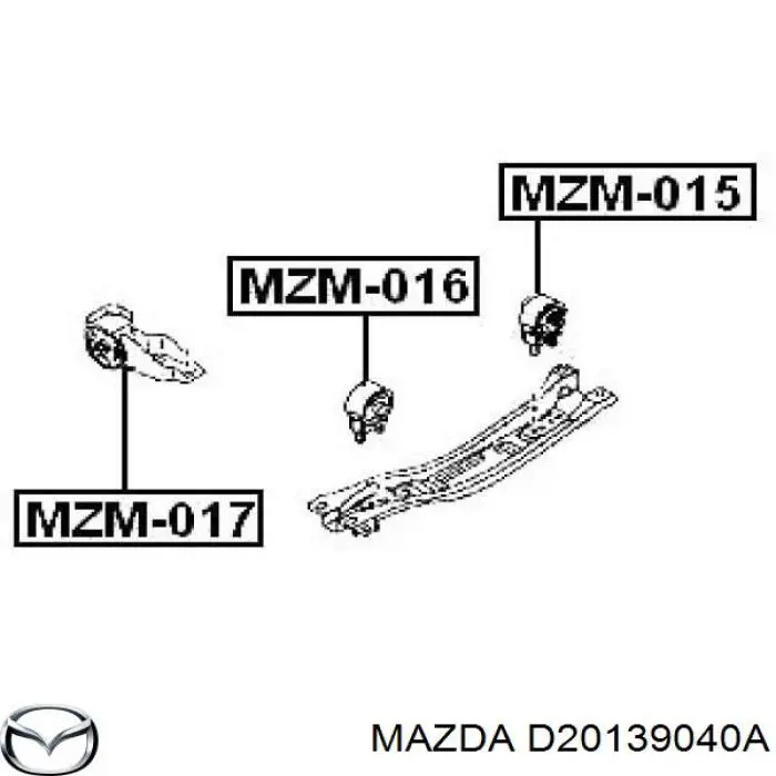 Купить D20139040A Mazda Гидроопора двигателя задняя
