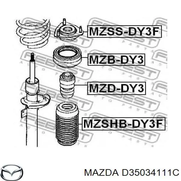 D35034111C Mazda буфер (отбойник амортизатора переднего)