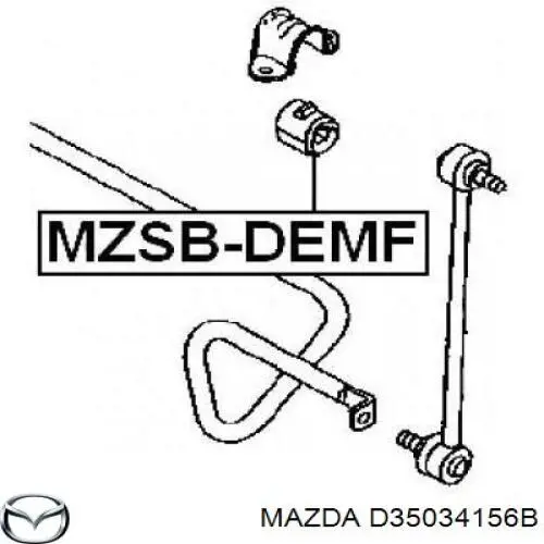 Втулка переднего стабилизатора D35034156B Mazda