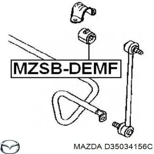 Втулка переднего стабилизатора D35034156C Mazda