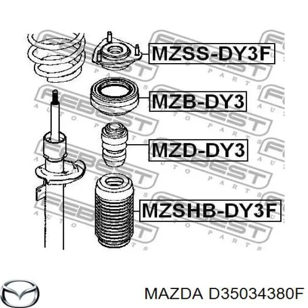 Опора стойки амортизатора переднего Mazda D35034380F цена, от 12.69 USD