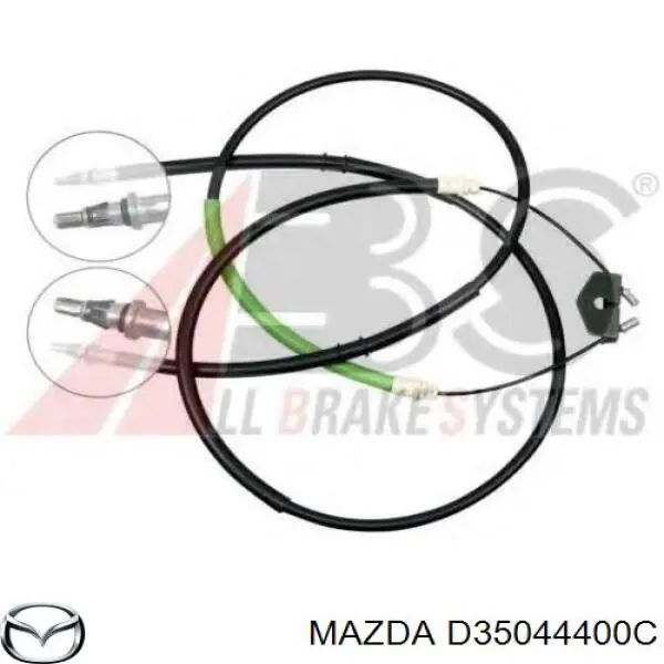 D35044400C Mazda трос ручного тормоза задний правый/левый