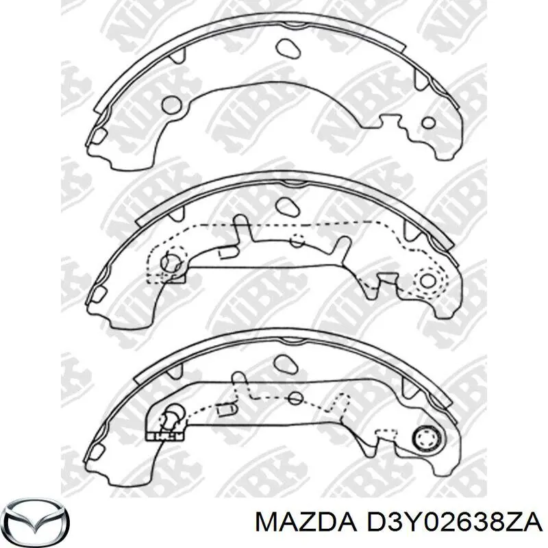 Zapatas de frenos de tambor traseras D3Y02638ZA Mazda