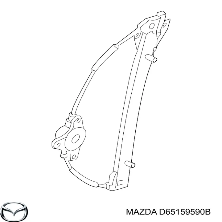 D65159590B Mazda mecanismo de acionamento de vidro da porta traseira direita