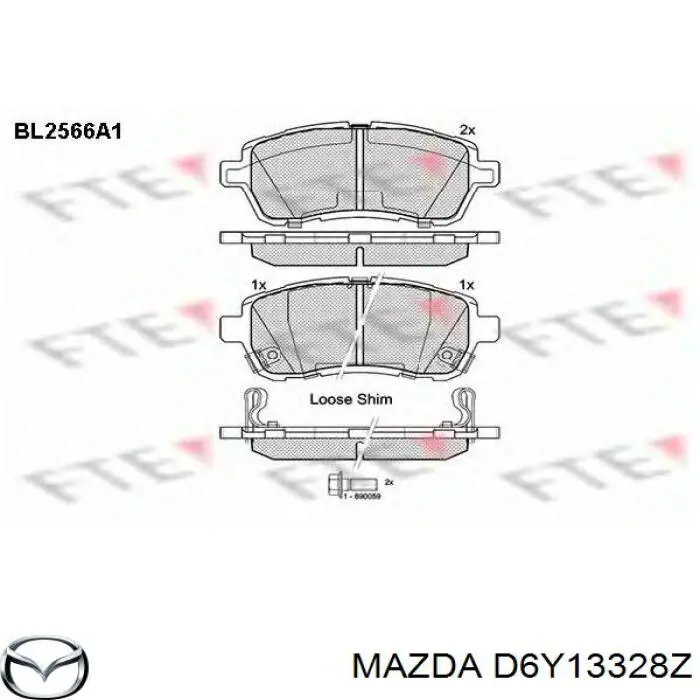 Передние тормозные колодки D6Y13328Z Mazda