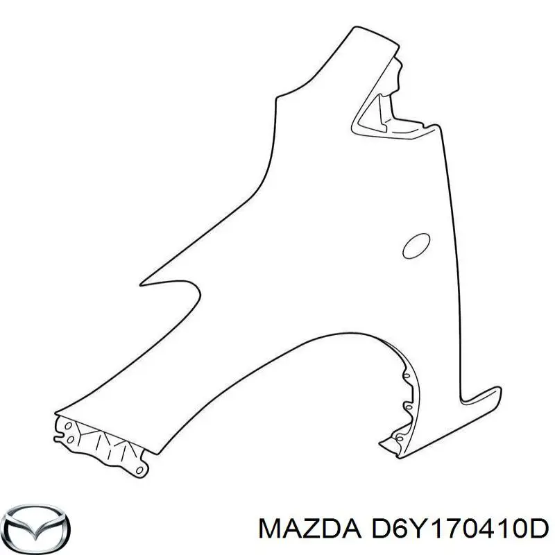 D6Y170410D Mazda pára-lama traseiro direito