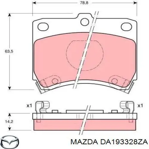 DA193328ZA Mazda Колодки передние