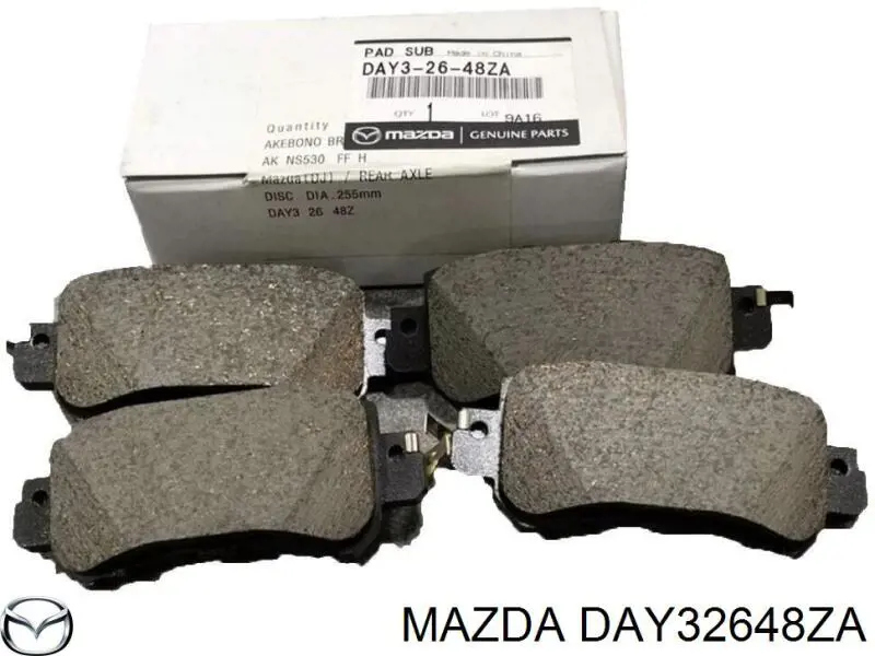 Колодки дисковые  Mazda DAY32648ZA цена, от 36.07 USD