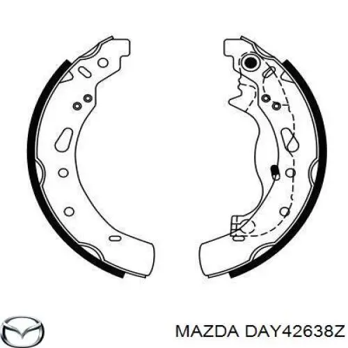 Колодки тормозные задние барабанные Mazda DAY42638Z