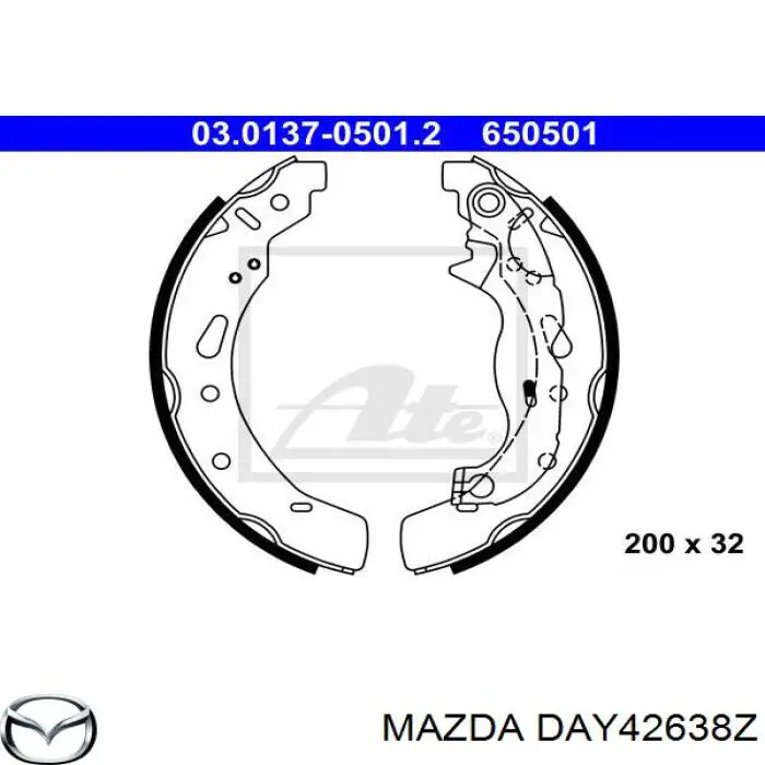 Тормоза рабочие задние ножные и тормозные барабаны Mazda DAY42638Z цена, от 26.22 USD