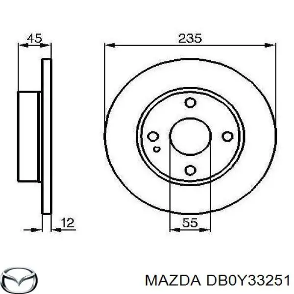 Тормоз дисковый передний Mazda DB0Y33251 цена, от 25.37 USD
