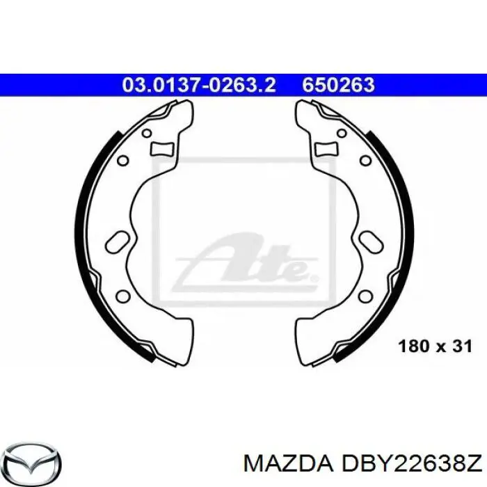 Задние барабанные колодки DBY22638Z Mazda