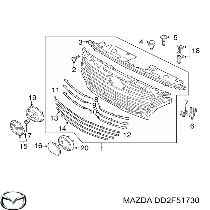 DD2F51730 Mazda Эмблема решетки радиатора