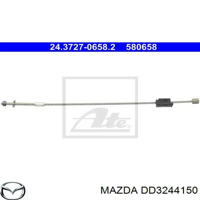 Cable de freno de mano delantero DD3244150 Mazda