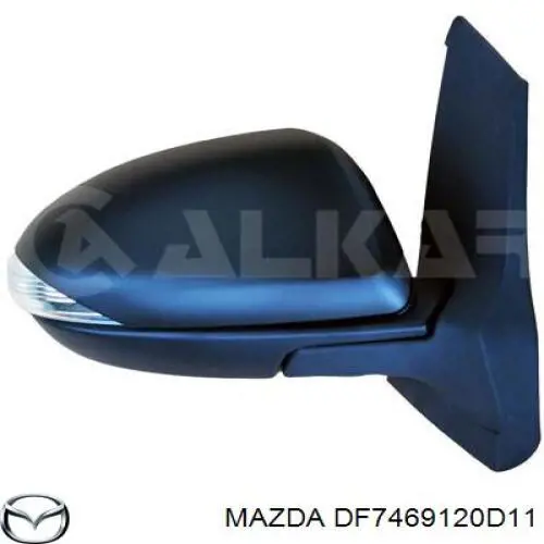 Правое боковое зеркало DF7469120D11 Mazda