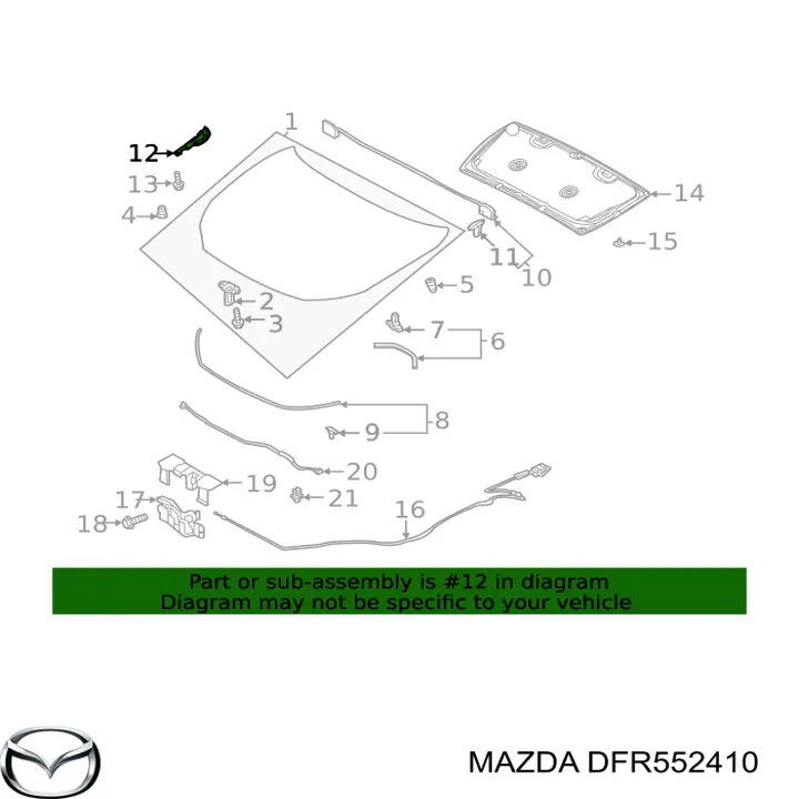 DFR552410 Mazda Шарнир капота правый